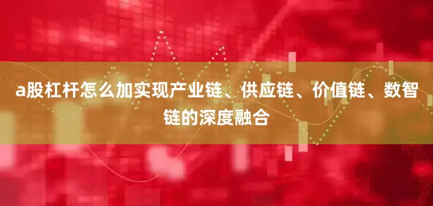 a股杠杆怎么加实现产业链、供应链、价值链、数智链的深度融合